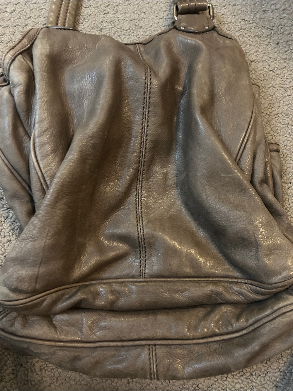 Marc Jacobs Taupe Brown Leather Shoulder Bag with Front Pockets - Picture 11 of 13